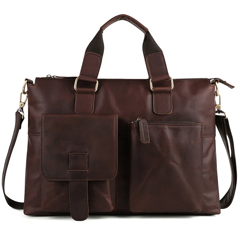 

Jonlily Men's Genuine Leather Shoulder Bag High Capacity Handbag Fashion Crossbody Bag Briefcases Casual Daybag Purse -KG1071