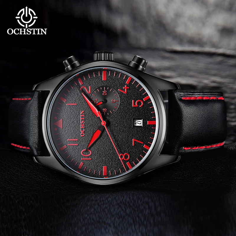 OCHSTIN New 2024 Business Light Luxury Pilot Series Men's Waterproof Watch Multifunction Quartz Movement Men's Quartz Watch