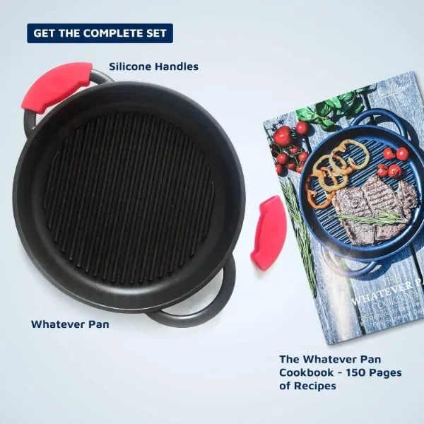 The Whatever Pan Cast Aluminum Griddle Pan for Stove Top - Lighter than Cast Iron Skillet Pancake Griddle with Lid 4