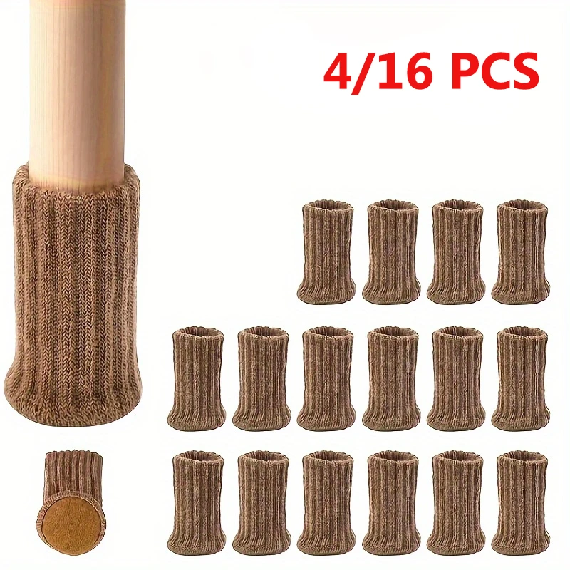 4 قطعة أرجل كرسي الجوارب محبوك أقدام أثاث حافظات الأرضية المضادة للانزلاق منصات الصامت رشاقته الجدول كرسي الساق الجوارب يغطي