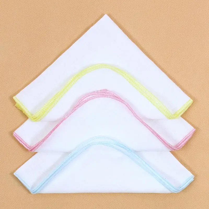 10 Pcs Pure Cotton Baby Saliva Towel White Gauze Cloth Newborn Square Food Grade Cotton Fabric Baby White Gauze Handkerchief