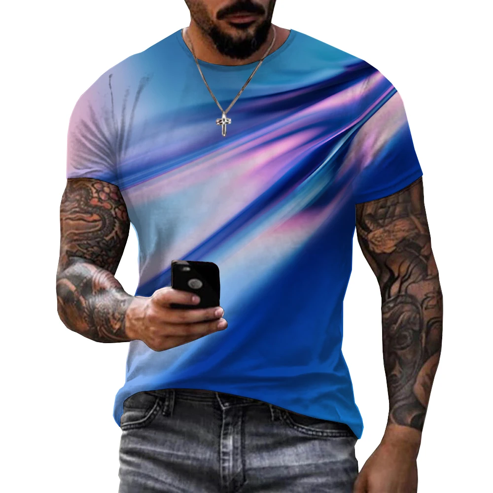 

Unisex Men 3D Colorful Glare Printed T-shirt 2022 Summer Fashion Trendy Tee Shirts Cool Short Sleeve Oversized T Shirts