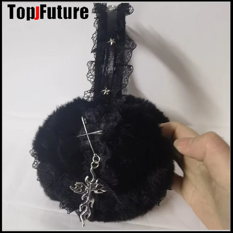 Harajuku Punk Girl Women Plush Goth Warm Earmuffs Gothic