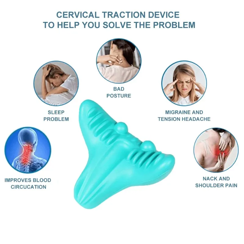 Neck Massager Stretcher Relaxer Cervical Traction Device Pillow for Pain Relief Alignment