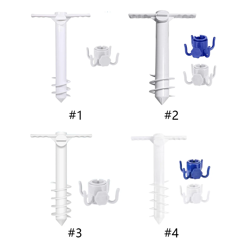 3/5 Spin Beach Umbrella Stand with Hook Inserts Spiral Umbrella Plug Equipment Umbrella Ground Anchor Outdoor Travel Accessories 6