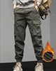 Handsome and thick windproof winter cotton pants for men with added fleece and thick warm pants  worn on top with pure cotton ba 1