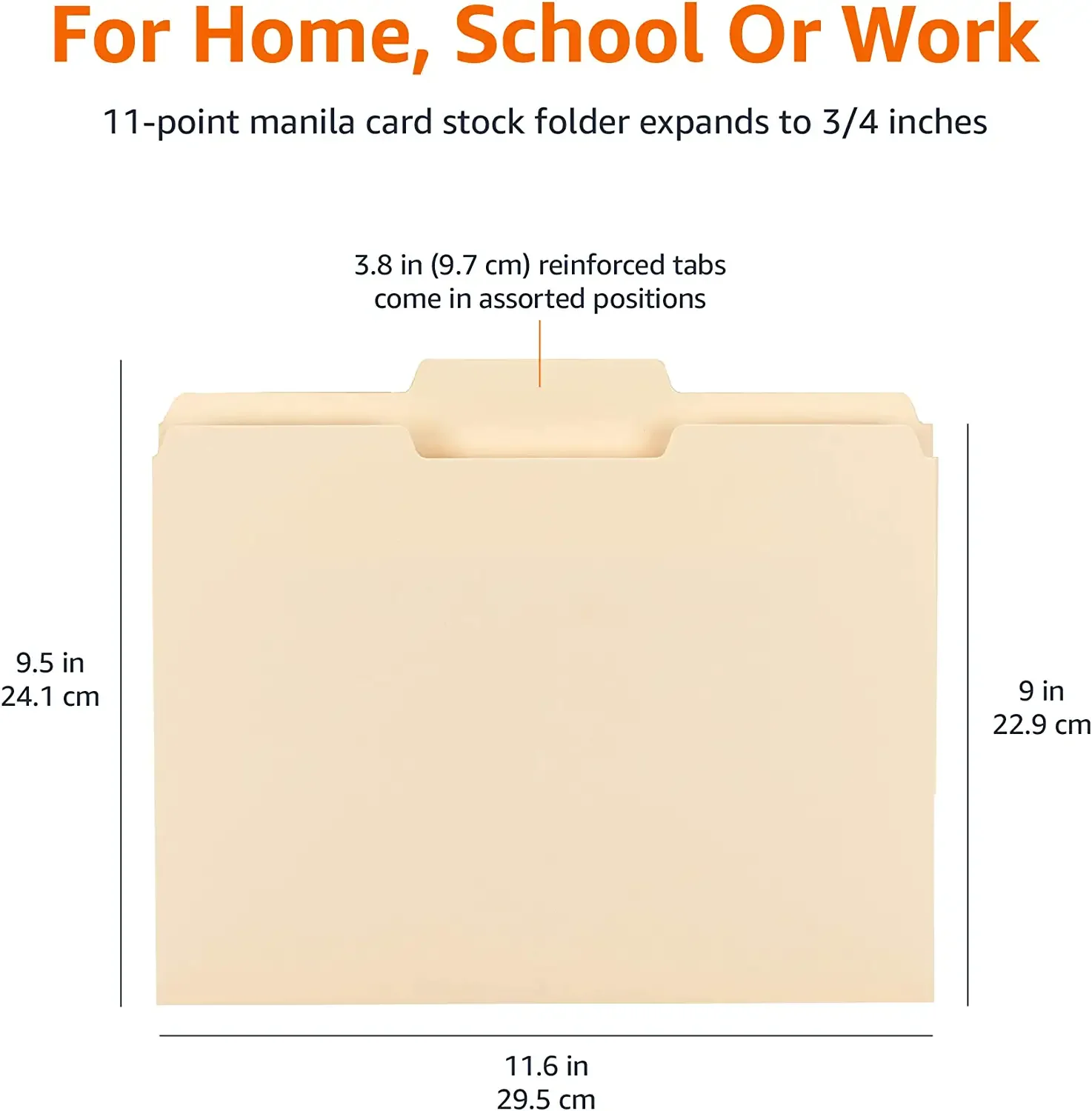Sharkbang 10pcs/Pack Manila Tab Folders, Basics 1/3-Cut Tab