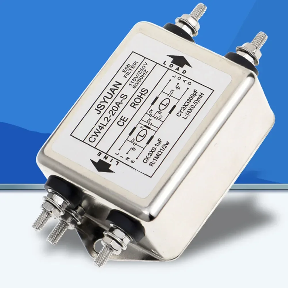 GVMUKNYE CW4L2 3A/6A/10A/20A T Double Section Plug Interface Single Phase 220V Power Filter Purification Anti Interference(CW4L2 10A T