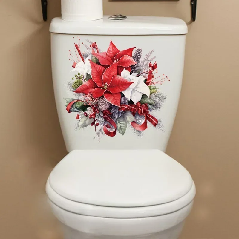 

Flower Toilet Sticker Bathroom Decoration Waterproof Toilet Covers Self-adhesive Wall Stickers Waterproof