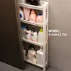 Behind The Door Storage Cabinet Bathroom and Kitchen Storage Rack Multi-layer Narrow Cabinet Space Saving Trolley Storage Rack 5