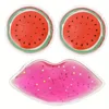 2 Pcs Glitter Sequin Gel Eye Mask and 1lips Ice Pack - Reusable Dual Temperature Eye Patches, Hot & Cold 1