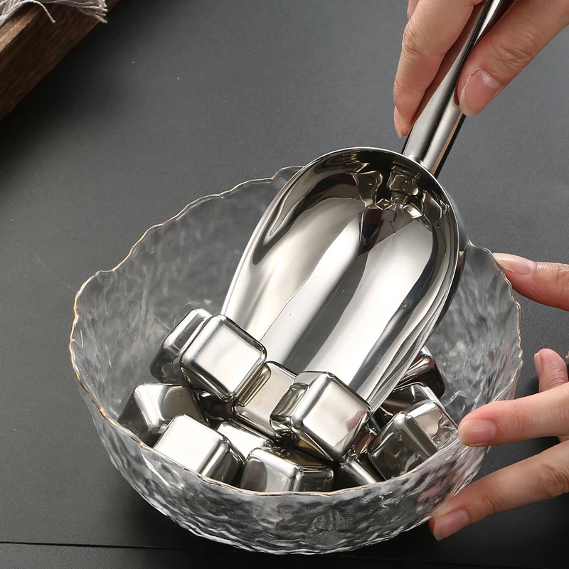 Stainless Steel Ice Cube Scoop Bar et Kitchen Spice Candy Shovel Household Grain Flour Ice Scraper Party Kitchen Accessories