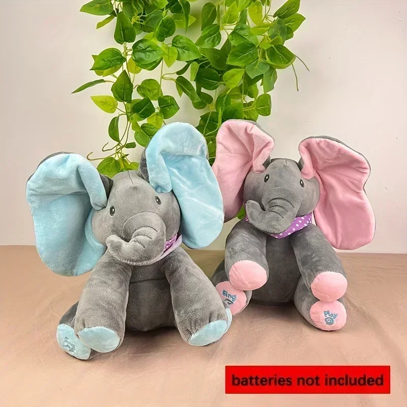Plush Toys Electric Interactive Toy New Hide-and-seek Elephant Plush Toy Baby Hide-and-seek Game Toy Singing Interactive Musical Toys Gifts