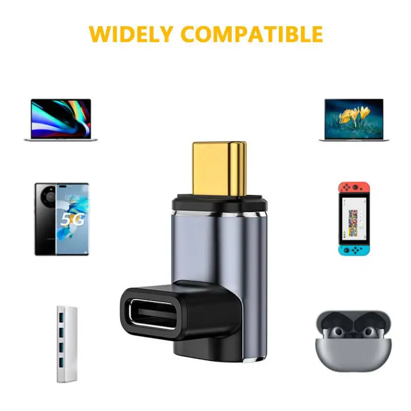 직각 엘보 마그네틱 C 타입 암-수 어댑터, USB C 마그네틱 충전기, 고속 충전 어댑터, USB4.1, 40Gbps, 8 k60 hz, 100w