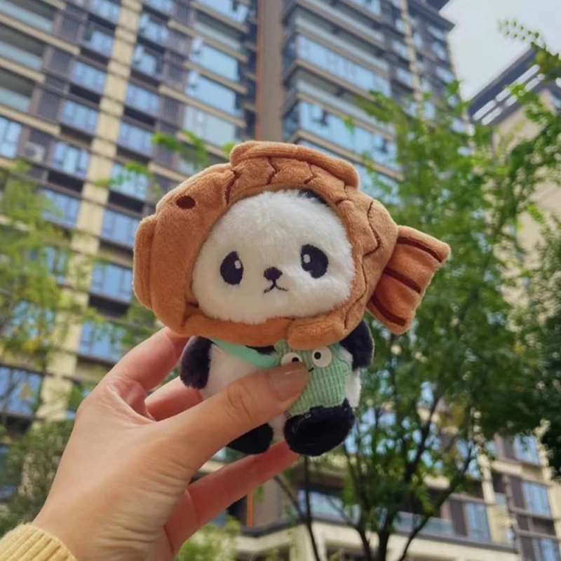 Panda-カップルのためのぬいぐるみキーホルダー,かわいい