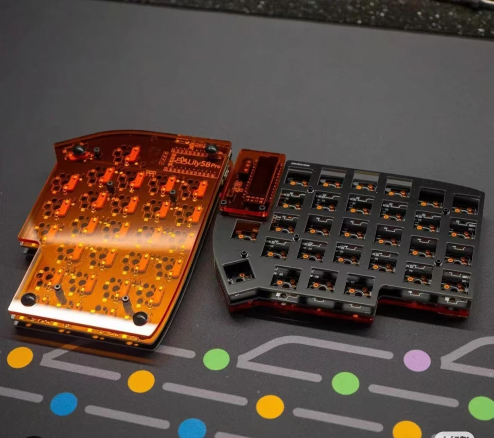 Lily58 Pro Low Profile Split Mechanical Keyboard Kit Support Hot