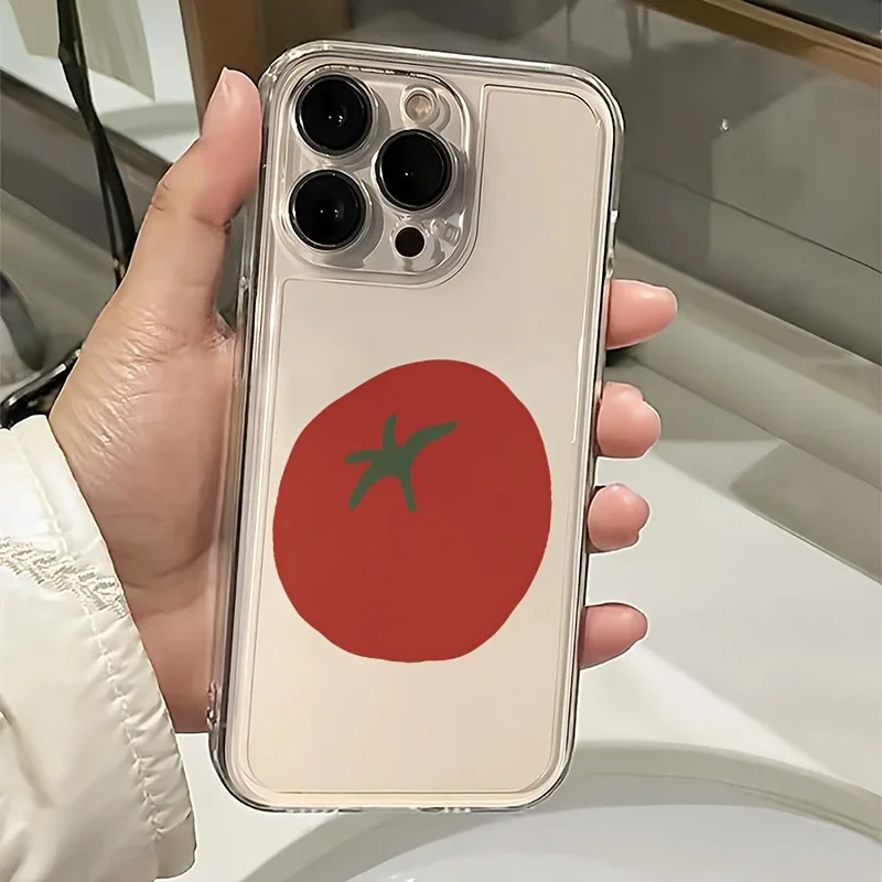 Adorable Tomato Pattern Clear Soft TPU Phone Case