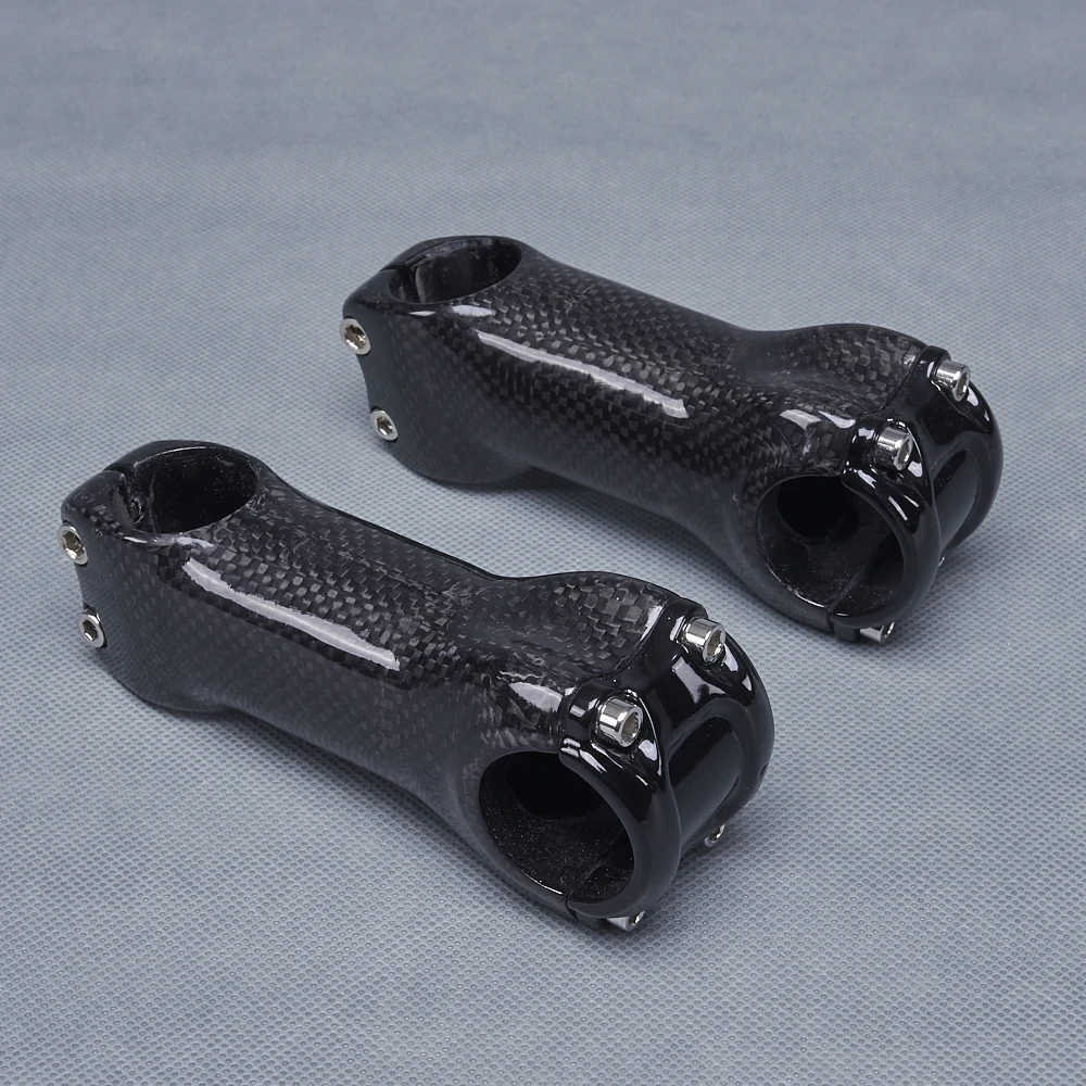 Carbon Fiber Bicycle Handlebar Stem - Glossy Finish, Adjustable Angle
