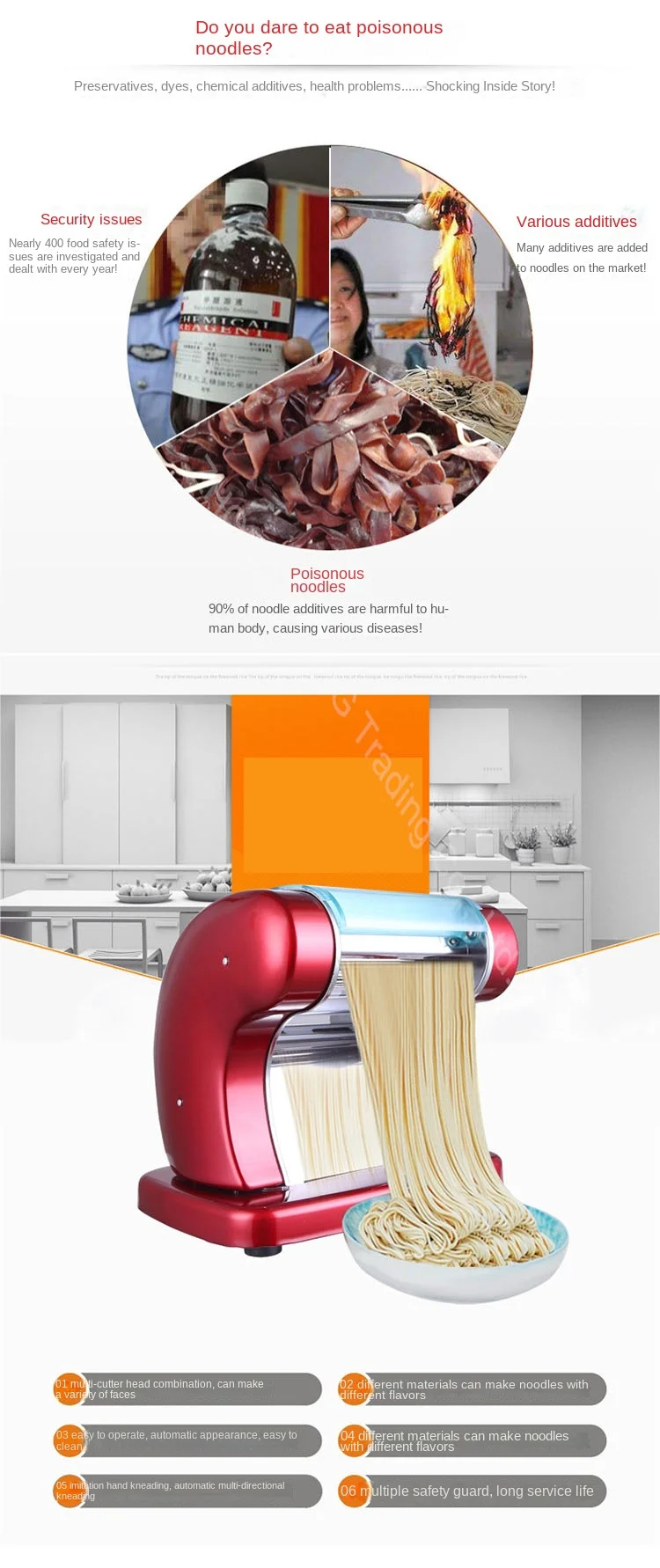 Description Picture 4 of item220V Electric Noodle Maker Pasta Maker Commercial Noodle Cutting Machine Noodle Machine Dough Roller Pressing Machine