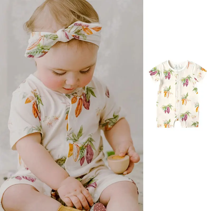 

Children's Clothing Baby Romper Pure Cotton Comfortable Printed Creeper 2023 Summer Newborn Baby Clothes