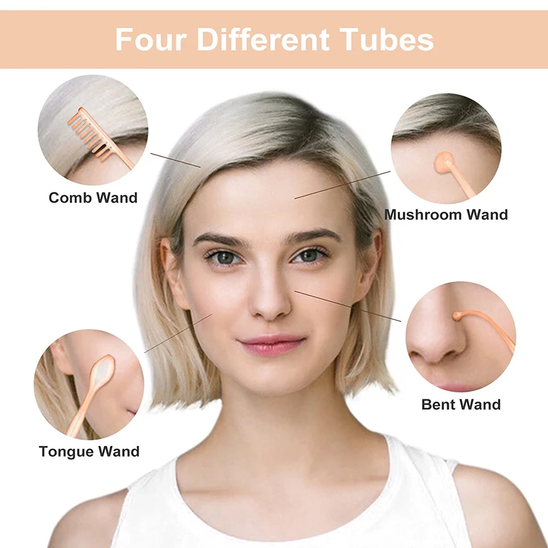 New Orange High Frequency Facial Machine Electrotherapy Wand Neon Argon Tubes Wands Device Face Skin Care  Beauty Tools Home Use 3