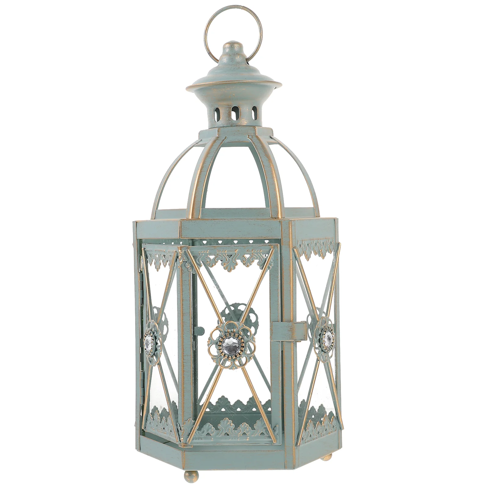 

Candlestick Holders Decorative Lantern European Outdoor Lanterns Vintage Glass Home Iron