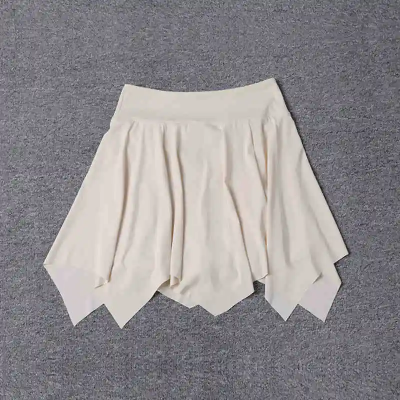 Women Hip Covering Tennis Skirt One Piece Ballet Skirt Pleated Workout Yoga