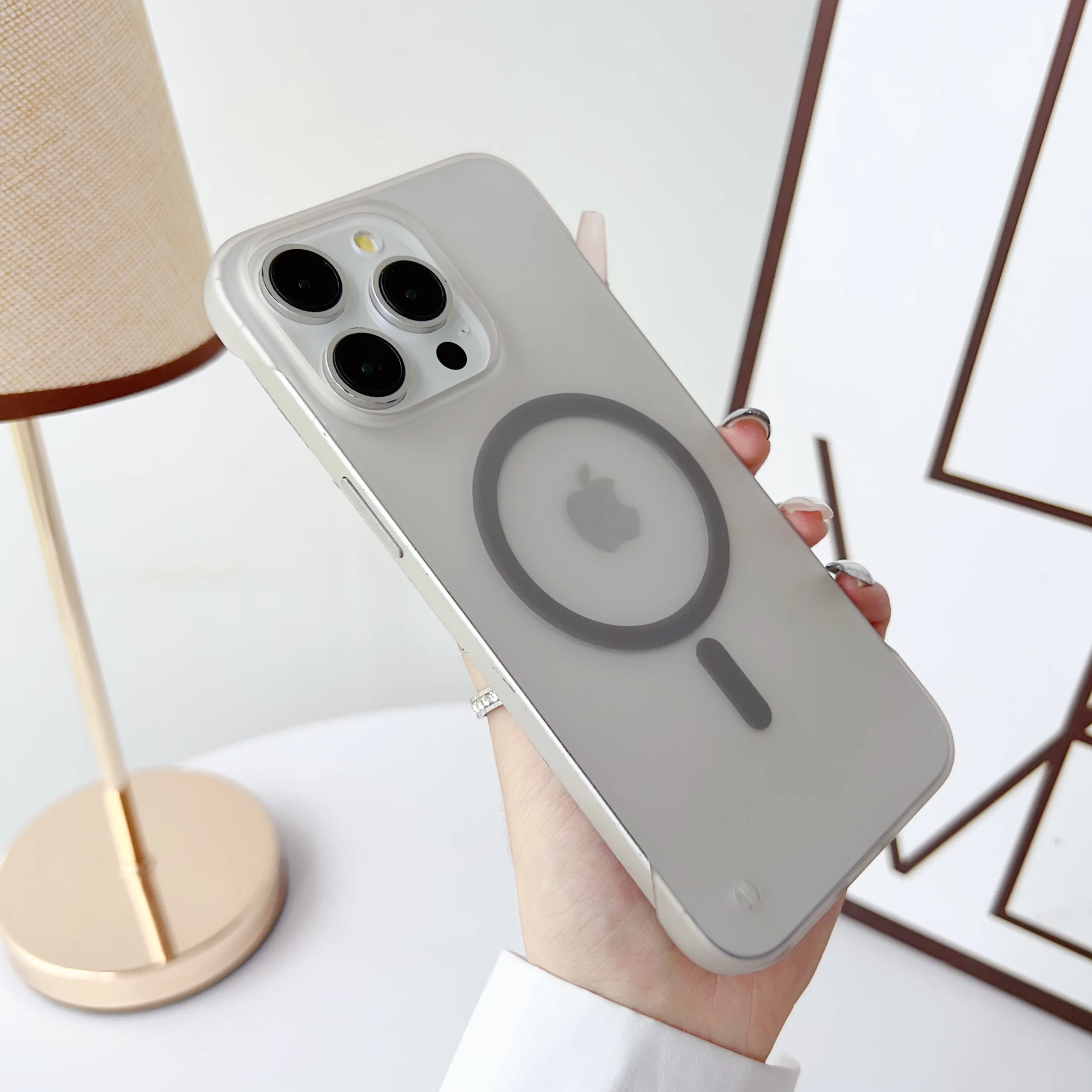 Ultra Thin Frameless Matte Magnetic Wireless Charging Translucent Case with Magsafe Compatibility