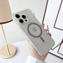 Ultra Thin Frameless Matte Magnetic Wireless Charging Translucent Case with Magsafe Compatibility - iPhone 14 Plus (Deep Grey)