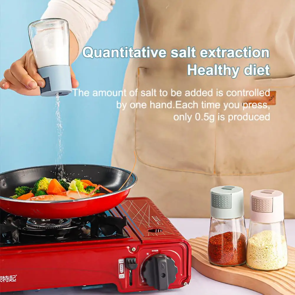 Quantitative Spice Jars Control Limited Salt Shaker Glass Clear Seasoning Bottle Containers For