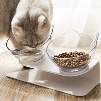 1pc  Anti slip dual cat bowl, dog bowl with holder, pet feeding, cat water bowl, cat food, pet bowl, dog feeder