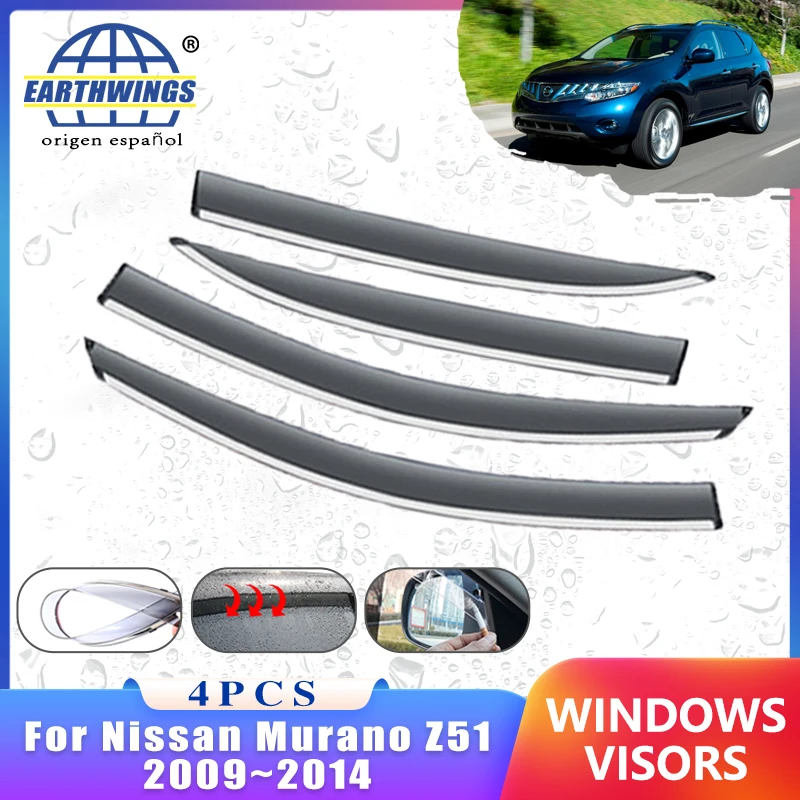 

Wind Deflectors for Nissan Murano Z51 2009~2014 Accessories Car Window Rain Eyebrow Guards Auto Sun Visor Awning Trim 2011 2012