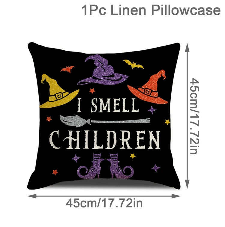 4-teilige Halloween-Kissenbezüge – Mit Geistern, Kürbissen & 'Süßes Oder Saures'-Motiven | 30,5 X 50,8 Cm | Für Sofa, Couch & Deko Draußen