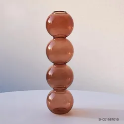 Nordic Glass Vase Decorative Home Accessory & Gift (Brown - L)