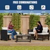 3 Piece Patio Furniture Sets, All-Weather PE Wicker Outdoor Sofa Couch Sectional Set, Small Conversation Set for Garden/Patio 6