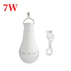 Solar-Powered Portable Outdoor Hanging Light - Waterproof, Rechargeable, Emergency LED Lantern (7w only bulb)