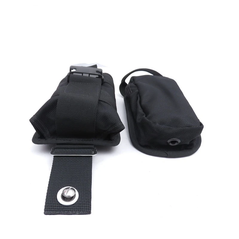 New 2Pcs Spare Black 1680D Nylon Scuba Diving Weight Belt Pockets With Quick Release Buckle -22.5X15x5cm 3