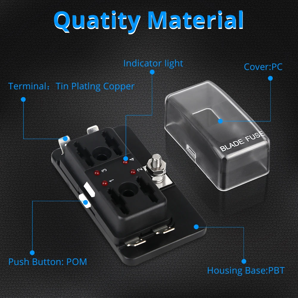 4 Ways Blade Fuse Block Plastic Cover Fuse Box Holder 12V 32V With LED Indicator Light For Auto Car Marine fuse box holder fuse holder fuse box marine fuse block
