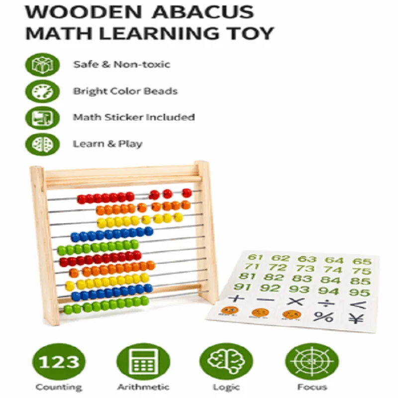 몬테소리 주판 계산 프레임 어린이를위한 수학 학습 장난감 유치원 조기 교육 산술 교육 보조 도구