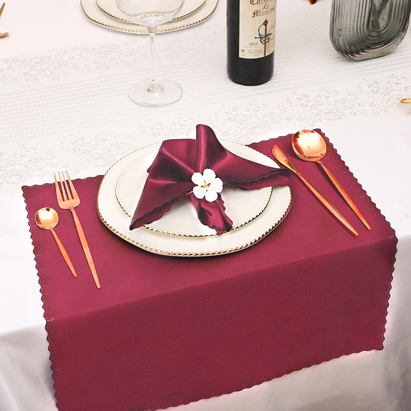 

48 шт. 43 см X 43 см льняной полиэфирный обеденный носовой платок ручная работа для украшения дня рождения свадебной вечеринки