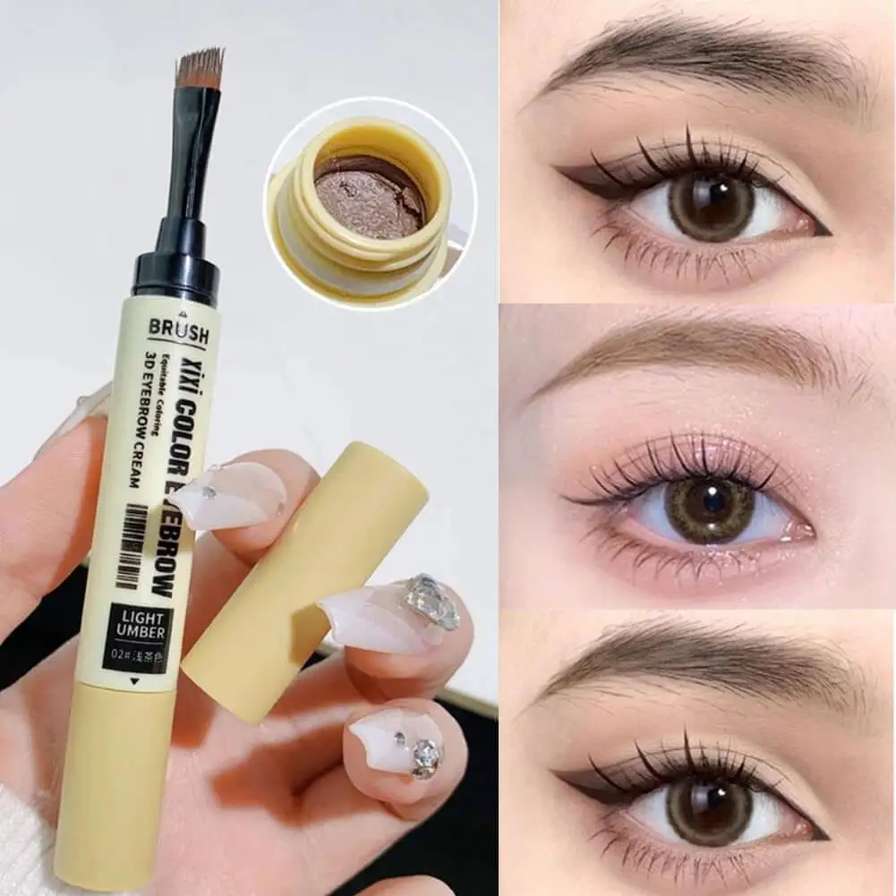 

Водостойкий крем для бровей карандаш с кистью натуральная Стойкая подводка для глаз шелкопрядный гель без пятен коричневый серый Настройка Косметика для макияжа
