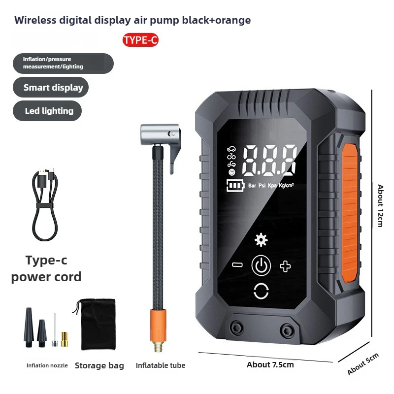 Car Mounted Inflation Pump Portable Electric Wireless Belt For Cars Tire Pressure Measuring Pump For Balls