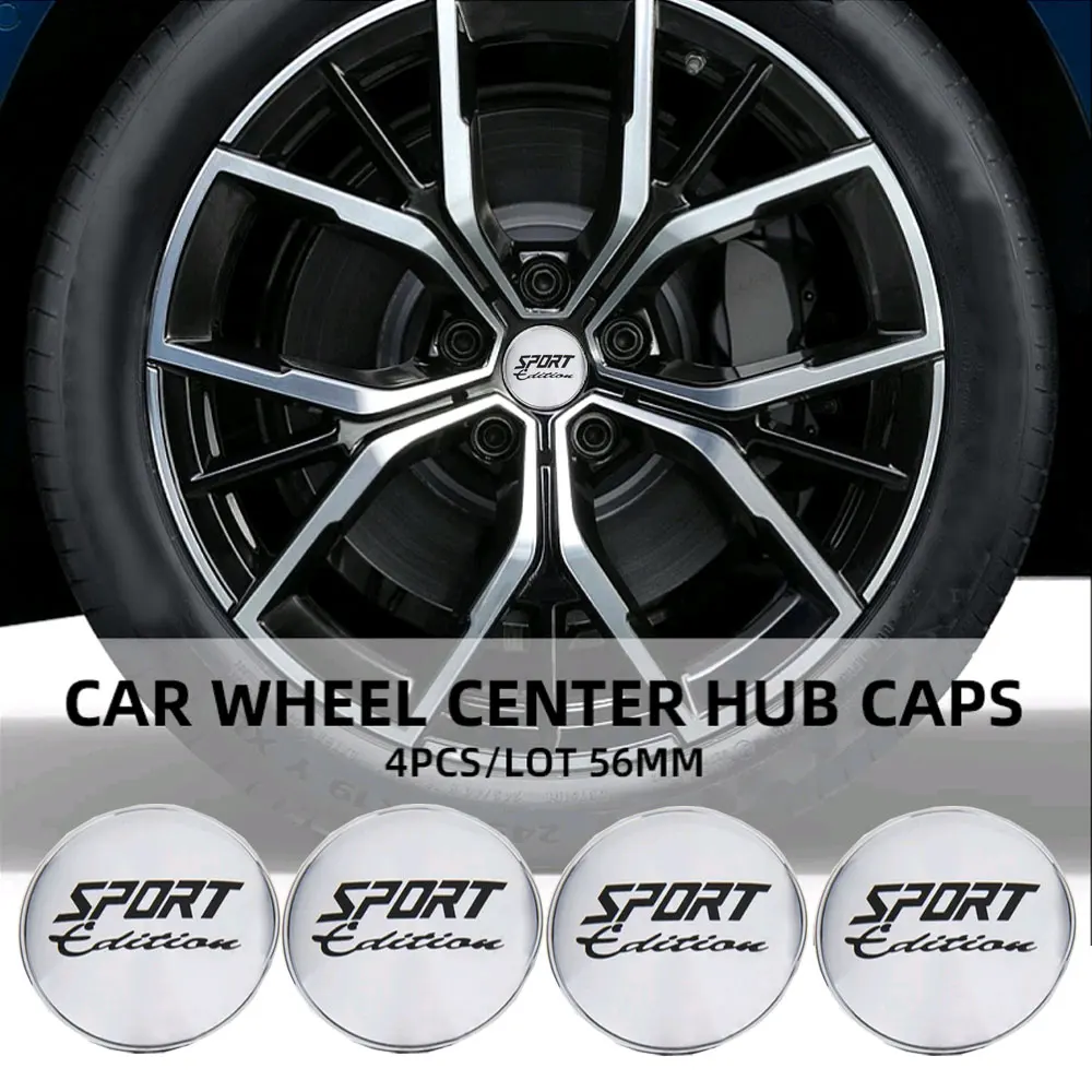 

4pcs Universal 60mm SPORT EDITION Wheel Center Hub Cap Car Rims Dust-proof Cover Hubcaps 56mm Emblem Auto Styling Accessories