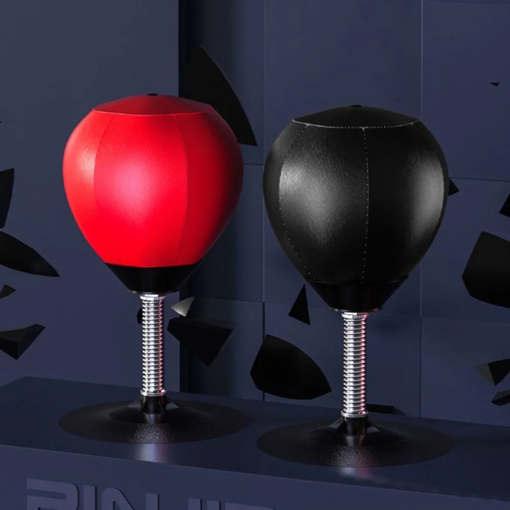 Punching Ball De Bureau Avec Ventouse - Jouet Anti-Stress Enfant Adulte - Rouge