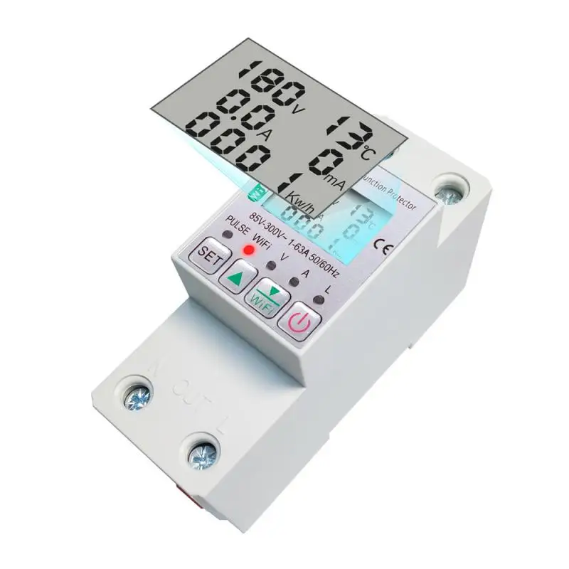 

63A 110V 220V smartlife WIFI Energy Meter Kwh Metering switch Timer with voltage current and leakage protection TUYA