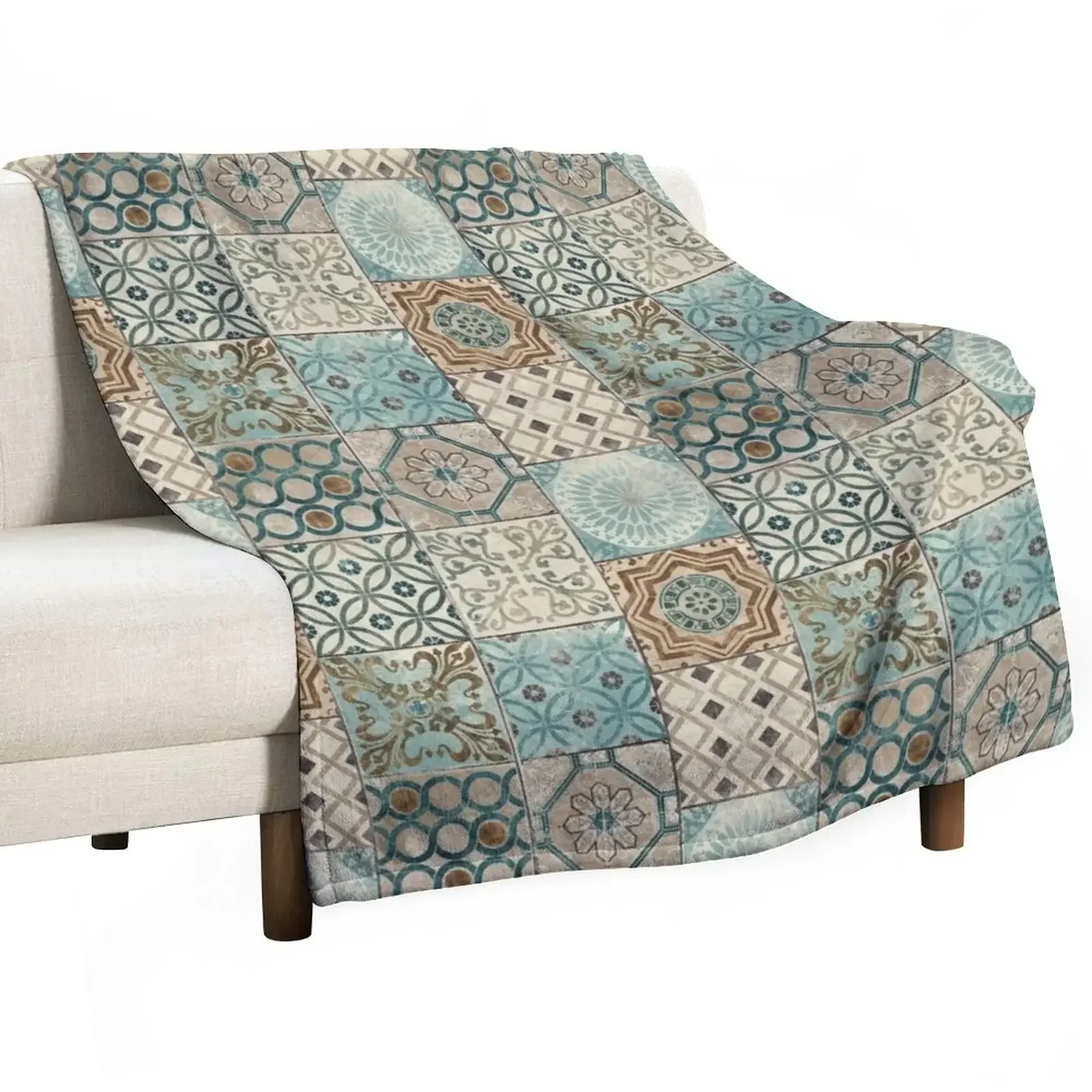 

Vintage Oriental Traditional Moroccan Tiles Style Artwork Throw Blanket for sofa Stuffeds Baby Soft Big Blankets