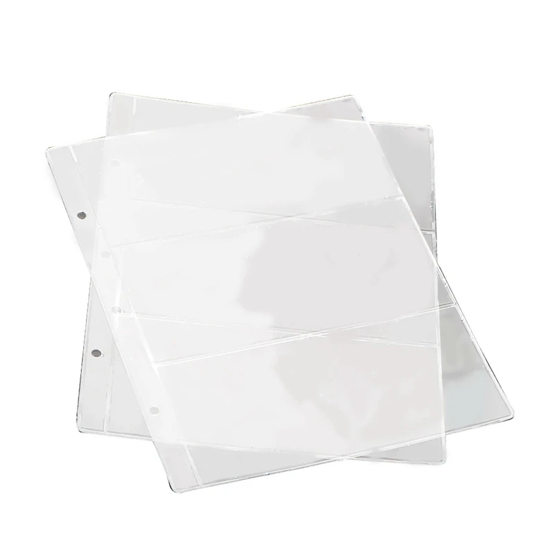 

30 Pack Loose Leaf 3 Slots Clear Bill Holder Portable Bill Protector Bag Bill Collector Album Collection Book