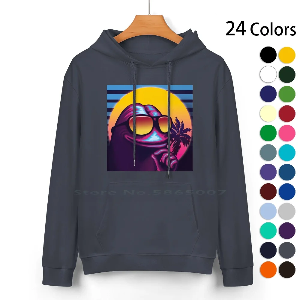 

Rare Outrun The Frog Pure Cotton Hoodie Sweater 24 Colors Rare Outrun The Frog Meme Sunset Holidays Troll Funny 4chan Reddit