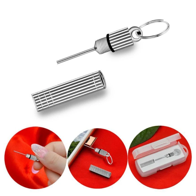 

Card Removal Needle Pin & Anti-lost Tray Charm Keychain Split Rings-Phone Card Storage-Case Ejecter Tool Needles 594A