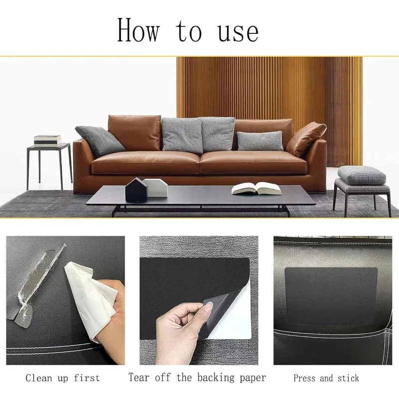 25x60CM Self Adhesive PU Leather Repair Patch Leather Repair Tape Leather Repair Sticker Leather Patch Leather Repair Leather Repair Patch Leather Repair Material Self Adhesive Leather Sticker Leather Patches for Furniture Car Seat Repair Tape Black